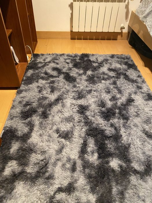 Tapete Tie Dye Cinza/Preto 120x160