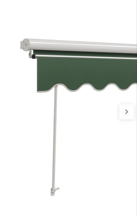 Toldo verde de tela plana com rolo manual Naterial Balcony