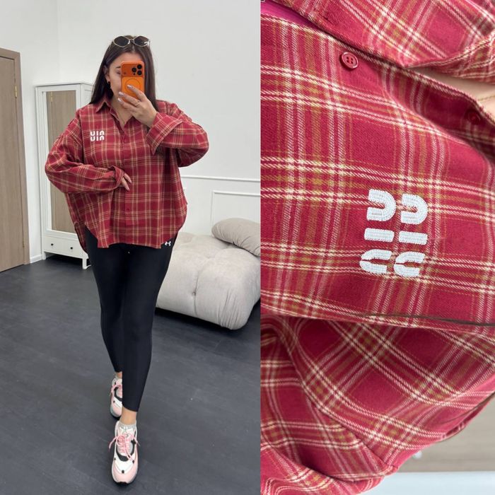 Жіноча стильна сорочка у клітинку