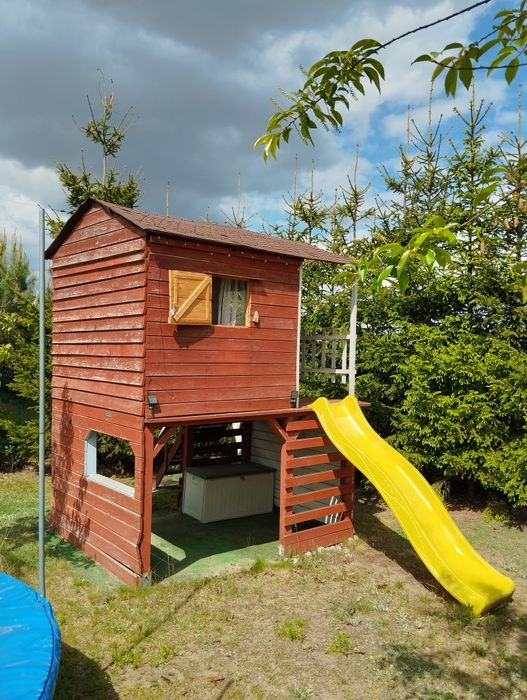 Duży piętrowy drewniany domek dla dzieci 2,5mx1,8m