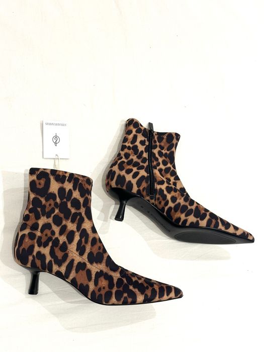 STRADIVARIUS botki na obcasie kitten kaczuszka panterka print NOWE 36