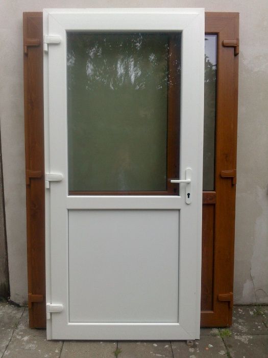 drzwi zewnętrzne sklepowe 90-210 białe DOSTAWA CAŁA POLSKA, RÓŻNE ROZM