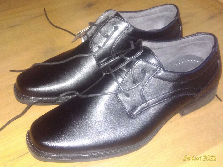 Eleganckie półbuty dla chłopca r. 40 - ekoskóra, NOWE
