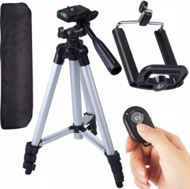 Statyw NA TELEFON APARAT 4w1 Tripod 103 cm z pilotem Bluetooth