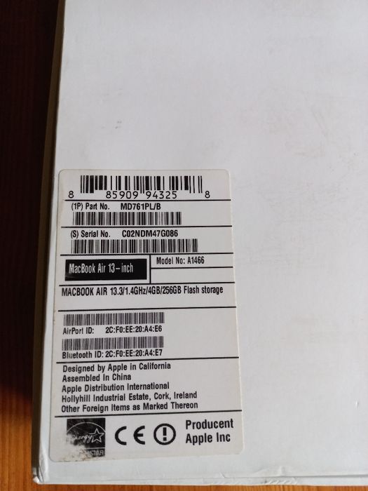 Notebook MacBooc Apple Air 13