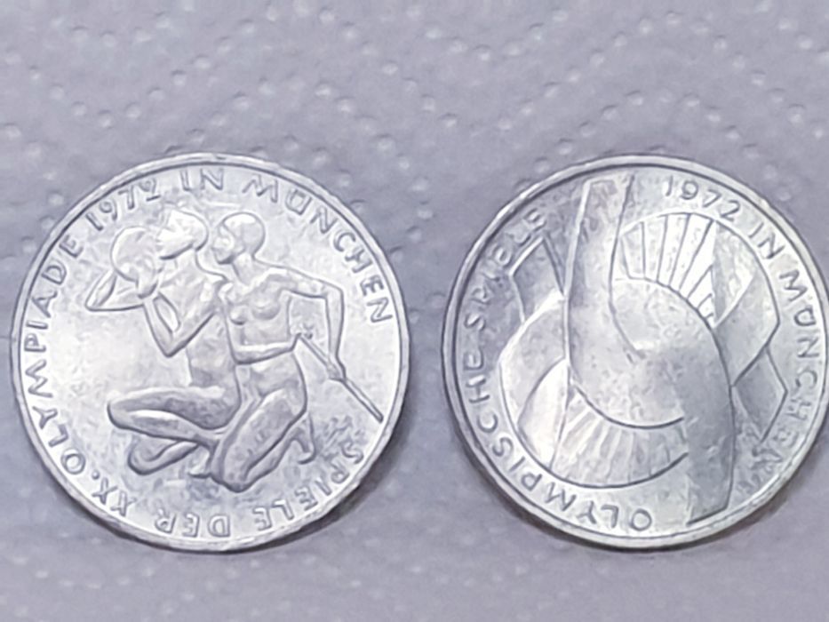 4 moedas 10 Deutsche Mark - jogos Olímpicos Munique 1972 - em prata