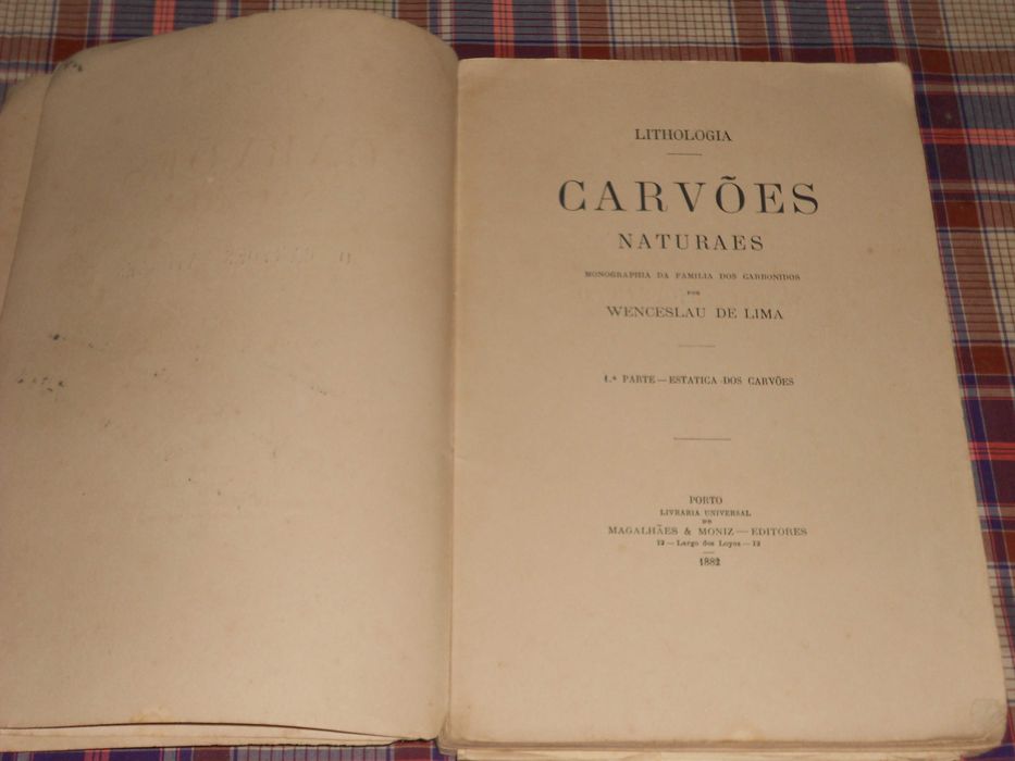 Litologia - Lithologia - Carvoes Naturais - 1882 - Wenceslau de Lima