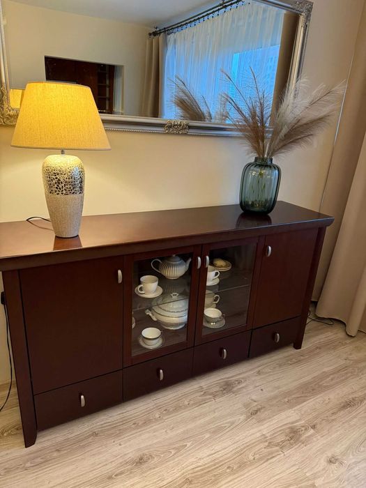 Meble salon komplet: komoda, słupek i szafka pod TV