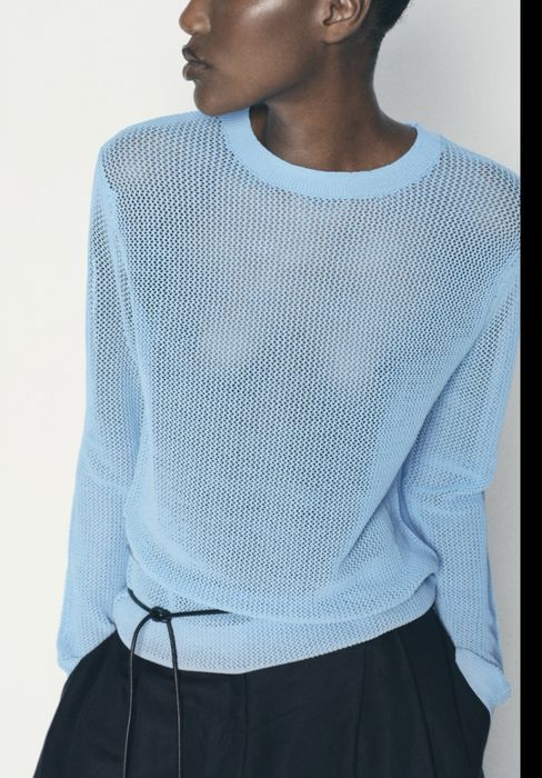 Zara (S) прозорий вʼязаний лонгслів
