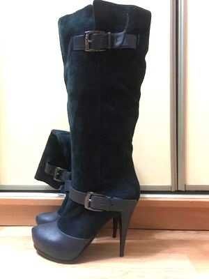 Сапоги шикарные натуральная замша кожа р.39/39,5 ст.25,5- 26см