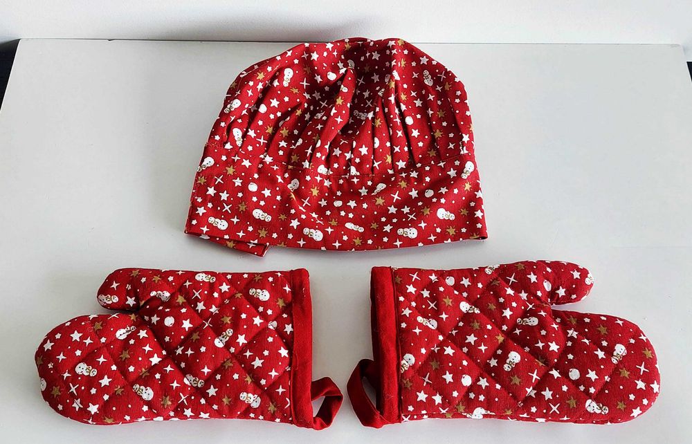 Conjunto de chapéu de Chef e luvas de forno para criança