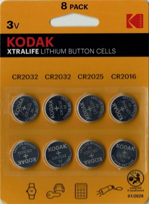 Zestaw baterii KODAK 8 szt CR2032 CR2016 CR2025