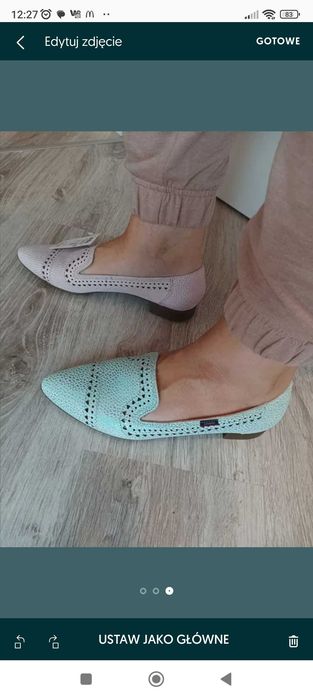 Mokasyny baleriny błękitne rozmiar 39 40 37