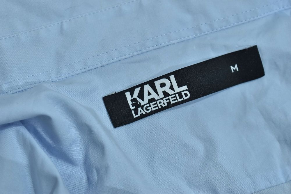 Karl Lagerfeld Jasno Niebieska Koszula Z Logo Męska M