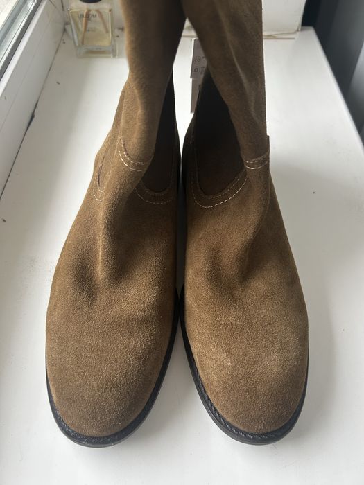 Черевики, чоботи Zara, замшеві, 39,5-40 розмір! НОВІ