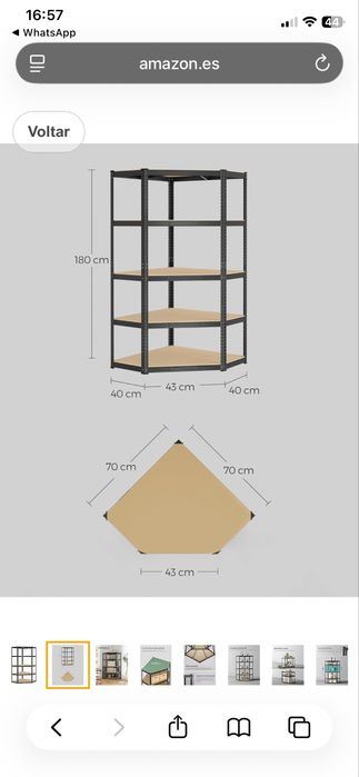 Estante Aço Preto 5 Prateleiras