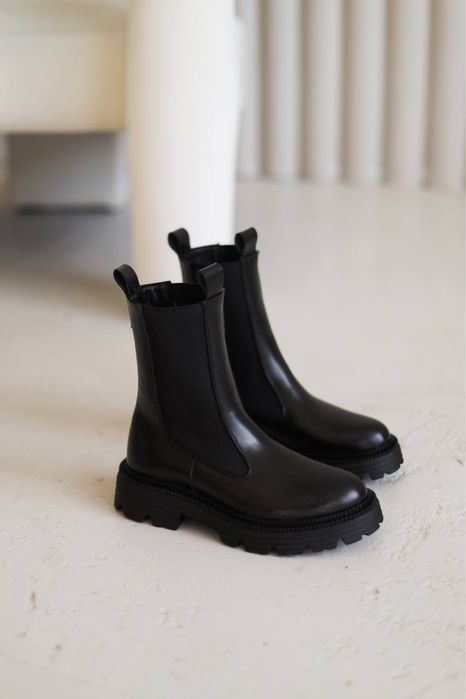 Акція, Челсі шкіряні байка, хутро, 36,37,39,40 зима, демі. Черевики