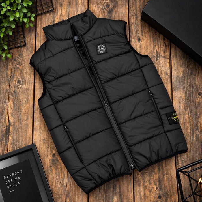 Жилет Stone Island чоловічий чорний | Вітровка | Жилетка з утеплювачем