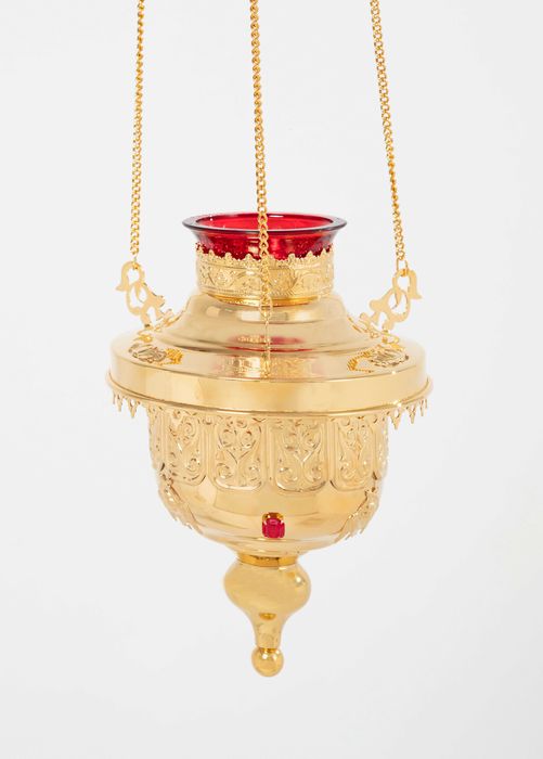 Лампада подвесная № 8 золочение красный Софрино