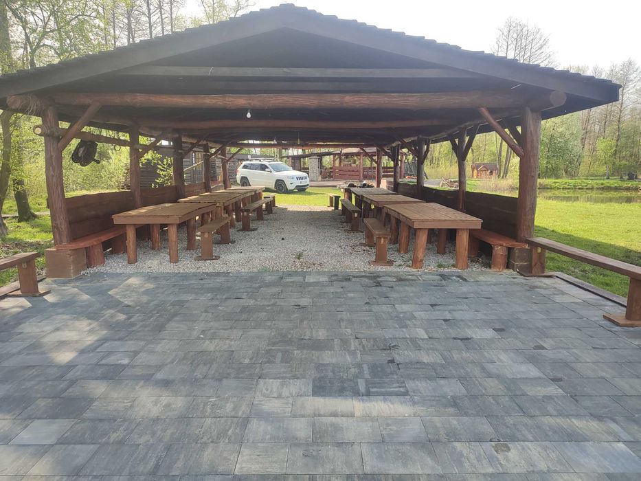 Działka na imprezę urodziny staw grill domek sauna balia ryby