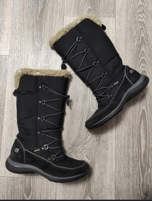 Buty zimowe kozaki śniegowce CLARKS 39r gore-tex wełna 25,5cm wkładka