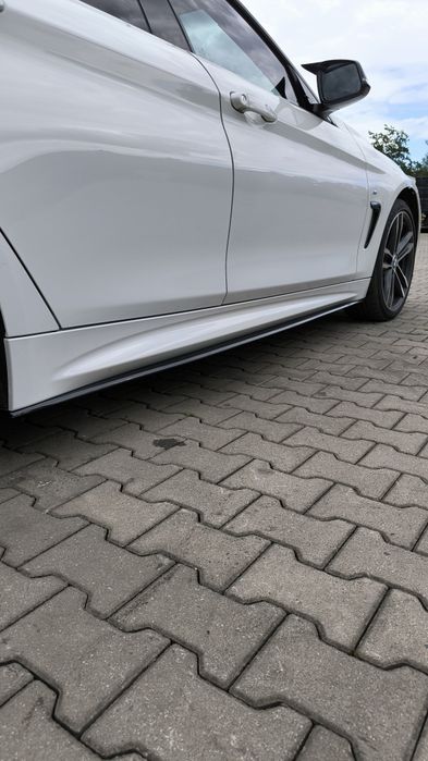 BMW F32 F33 F36 Dokładki Boczne Progów Splittery Czarny Połysk