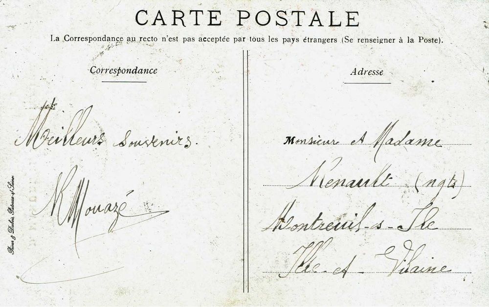 Postal editado em França, representando D. Manuel II rei de Portugal
