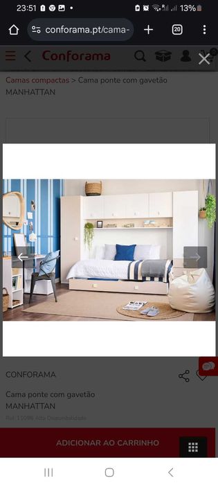 Cama ponte com gavetão