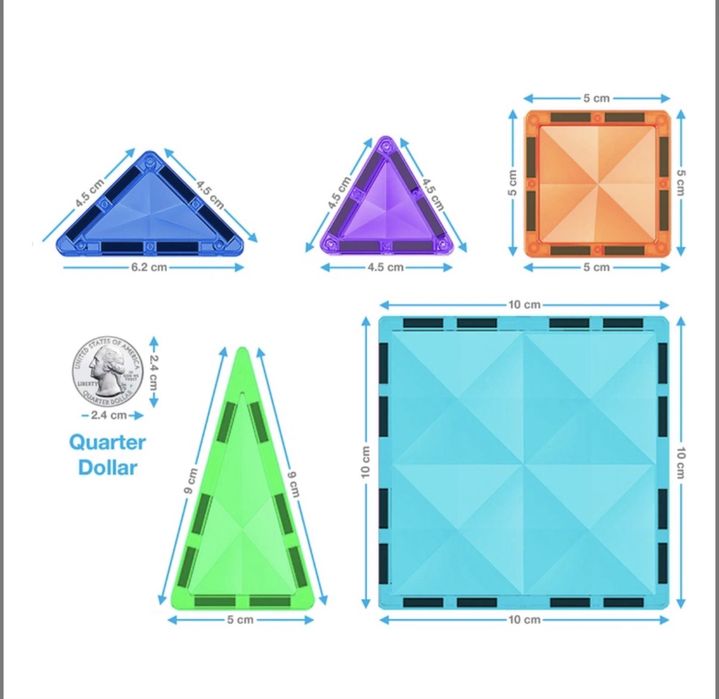 Магнітний конструктор Picasso Tiles Mini Diamonds Series Set 100 детал