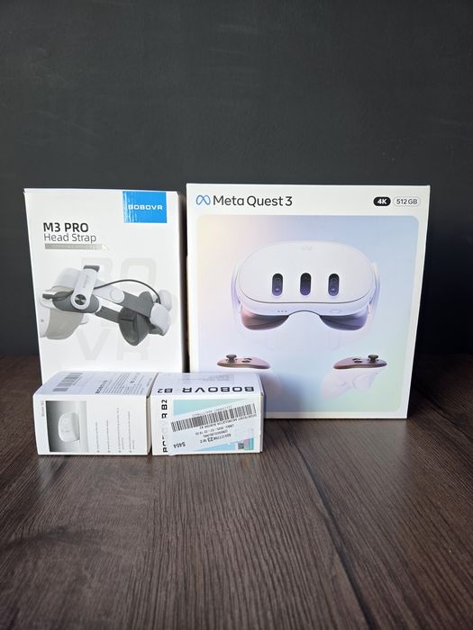 Meta Quest 3 512GB + BoboVR M3 Pro + 2 Baterie | Gwarancja 2027!