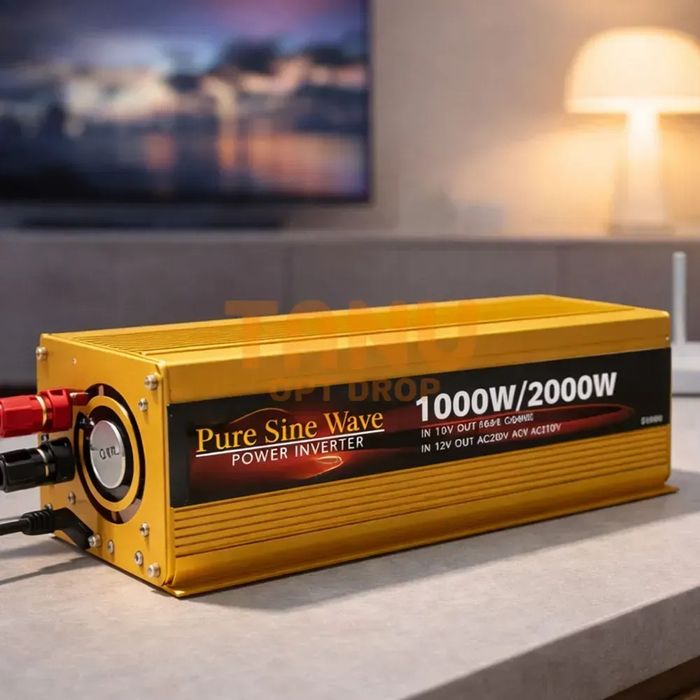 Інвертор HOULI 1000/2000Вт 12-220V Чистий сінус для побутових приладів