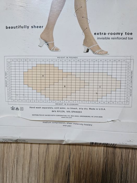 Rajstopy ciążowe - L, czarne 84% Nylon