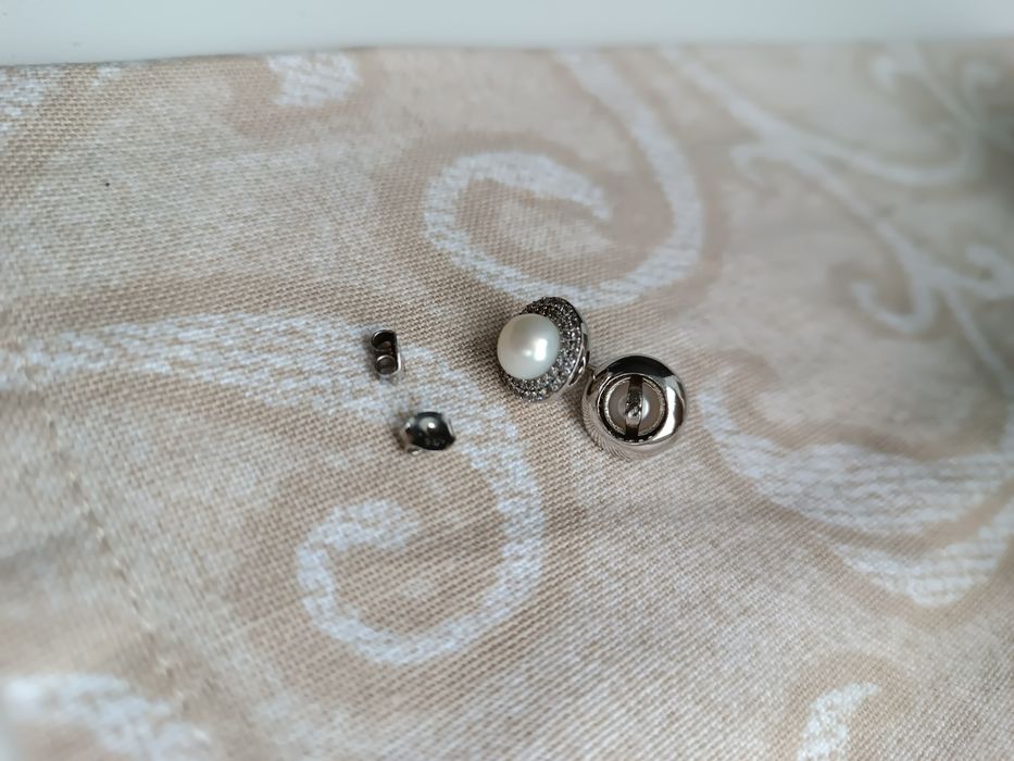 Серьги-пусеты, гвоздики серебро 925 прбы с фианитами