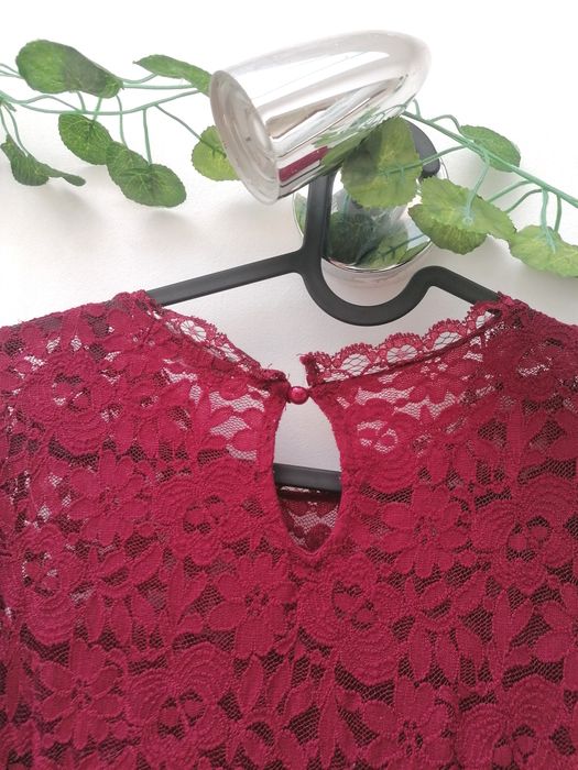 Body Rendado Bordeaux