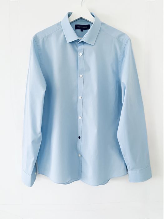 Koszula męska casual jasnoniebieski / niebieski River Island L