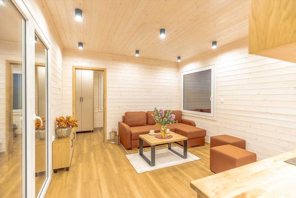 domek mobilny 40m2 nowy na kołach drewniany wyposażony modułowy