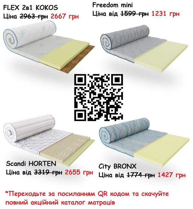 Матраци від Матраскіна. В наявності усі розміри.