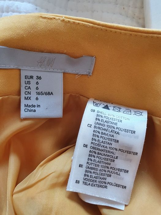 Spódnica żółta H&M r. XS