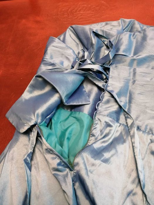 Vestido de cerimónia azul turquesa