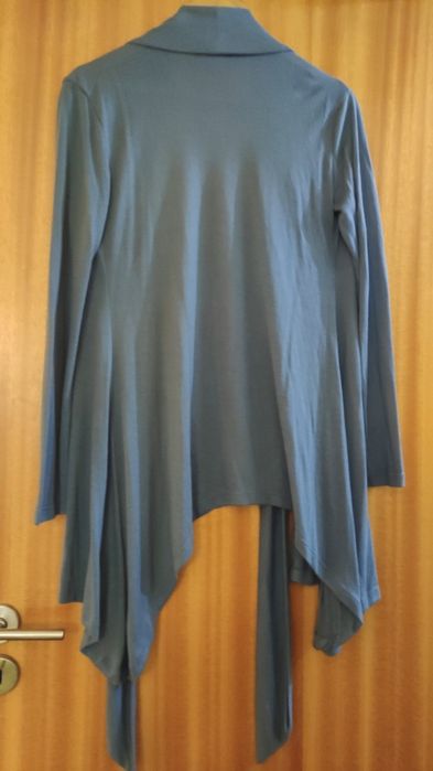 Casaco de malha manga comprida cor azul