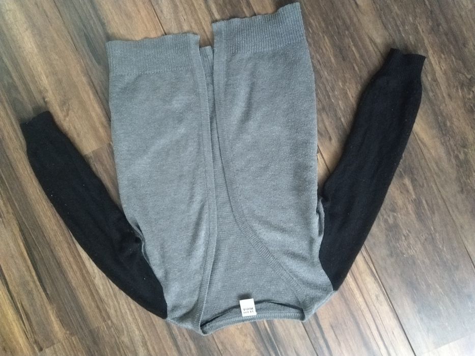 Vero moda szaro czarny sweter ciepła narzutka waterfall kardigan s 36