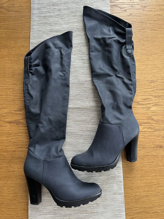 Kozaki 40 Jenny muszkiekterki za kolano obcas 8 cm