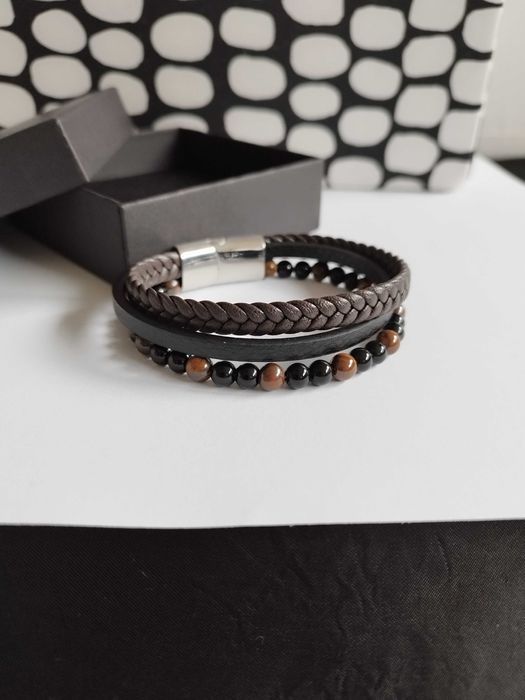 Bransoletka (2) męska skórzana prezent nowa