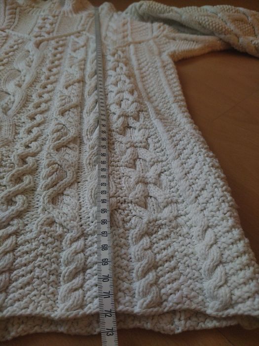 Sweter golf biały pleciony górski zimowy damski L