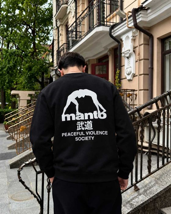 Черный Свитшот MANTO Gym - Толстовка Чорна МАНТО Зал - XS S M L XL