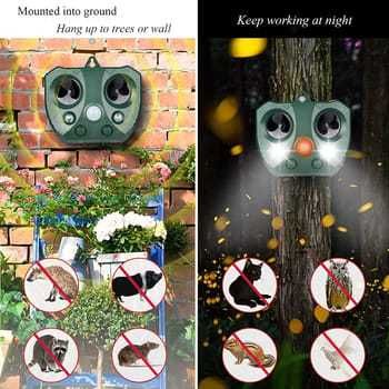 Repelente solar ultrassônico para animais