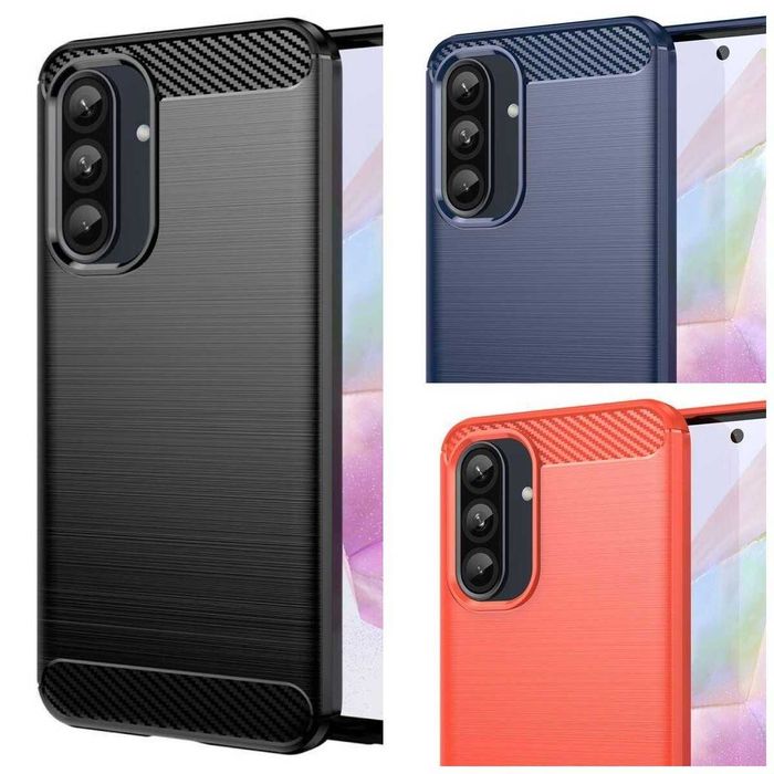 Противоударный чехол для Samsung A36 A56 и другие модели карбон бампер