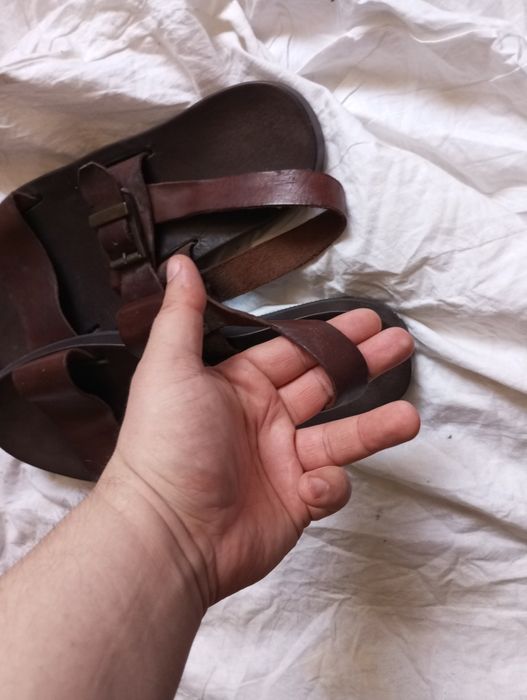 Сандалии мужские кожаные босоножки р46 30см Италия