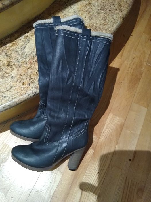 Kozaki Zara skóra naturalna ocieplane nowe