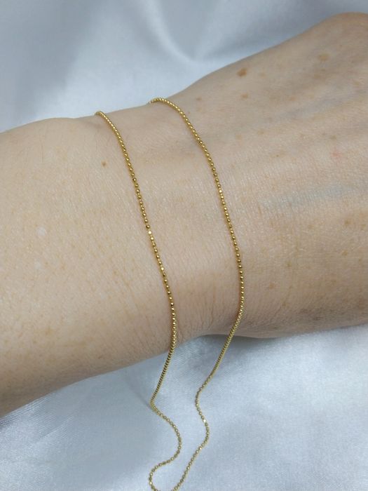 Złoty łańcuszek kulki, złoto 585, długość 45 cm